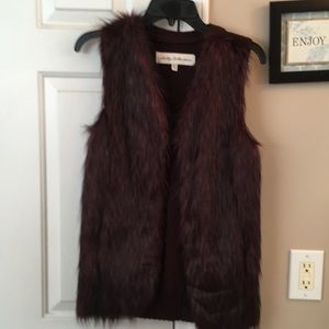 Faux fur sweater vest
